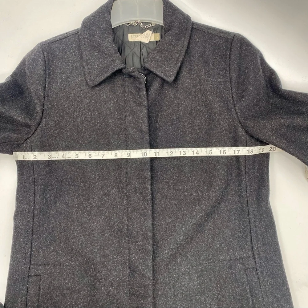 J.Crew Vintage Dark Charcoal wool long coat size Sp